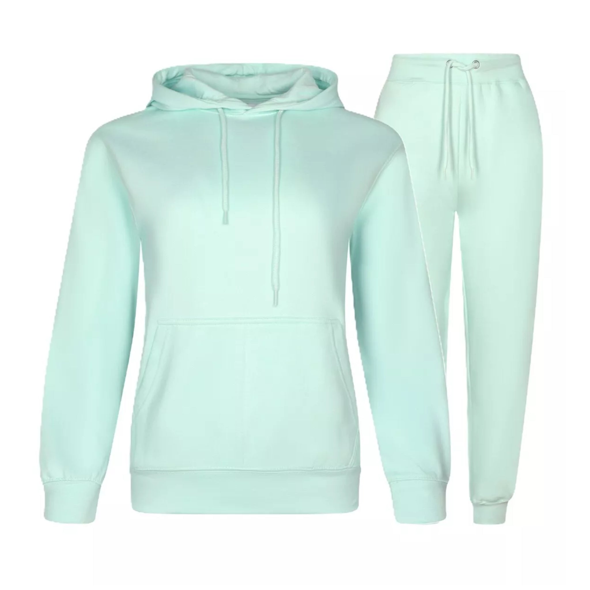 Ladies JDN branded plain baby blue tracksuit set with hoodie and joggers – casual loungewear for women